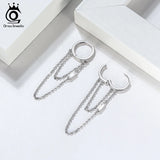 925 Silver Hoop Drop Earrings Clear Crystal Zirconia EQE33