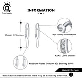 925 Silver Hoop Drop Earrings Clear Crystal Zirconia EQE33