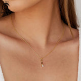 925 Silver Long Paperclip Chain Zirconia Necklace for Women