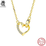 925 Silver Love Necklace Heart Crystal Wedding Engagement SN329
