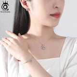 925 Silver Christmas Wreath CZ Bracelet Women Jewelry