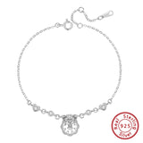 925 Silver Christmas Wreath CZ Bracelet Women Jewelry
