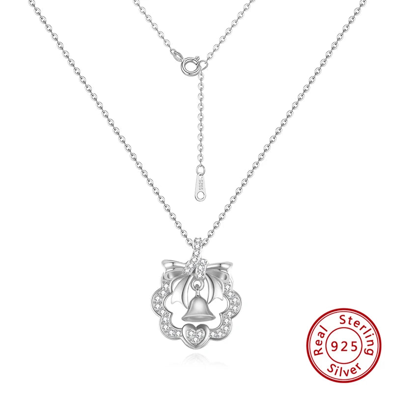 925 Silver Christmas Wreath Pendant Necklace for Women - HON23