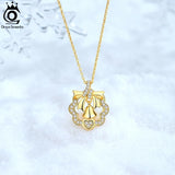 925 Silver Christmas Wreath Pendant Necklace for Women - HON23