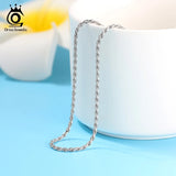 ORS Jewelry 925 Silver Diamond-Cut Rope Chain Necklace Women Men