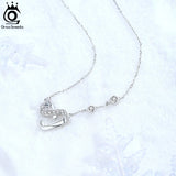 925 Silver Heart Pendant CZ Necklace for Women Christmas Gift