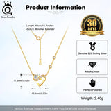 925 Silver Heart Pendant CZ Necklace for Women Christmas Gift