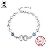 925 Silver Heart Austrian Crystal Bracelet for Women SWB05