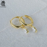 925 Silver Marquise Drop Earrings 14K CZ Hoops Party Jewelry
