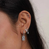 925 Silver Marquise Drop Earrings 14K CZ Hoops Party Jewelry