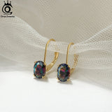 925 Silver Multicolor CZ Hoop Earrings for Women - Birthday Gift
