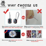 925 Silver Multicolor CZ Hoop Earrings for Women - Birthday Gift