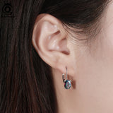 925 Silver Multicolor CZ Hoop Earrings for Women - Birthday Gift