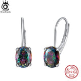 925 Silver Multicolor CZ Hoop Earrings for Women - Birthday Gift