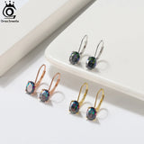 925 Silver Multicolor CZ Stud Earrings Wedding Jewelry