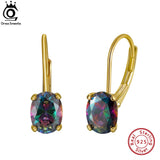 925 Silver Multicolor CZ Stud Earrings Wedding Jewelry