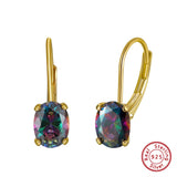 925 Silver Multicolor CZ Stud Earrings Wedding Jewelry