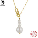 925 Silver Baroque Pearl Necklace for Women GPN32
