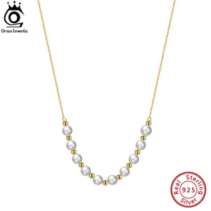 925 Silver Freshwater Pearl Choker Necklace 14K Beads Chain Women Fine Jewelry