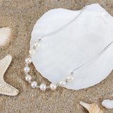 925 Silver Freshwater Pearl Choker Necklace 14K Beads Chain Women Fine Jewelry