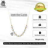 925 Silver Freshwater Pearl Choker Necklace 14K Beads Chain Women Fine Jewelry