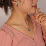925 Silver Freshwater Pearl Abalone Shell Pendant Necklace