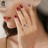 925 Silver Pearl Chain Rings with CZ Charm GPR17