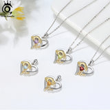 925 Silver Mom's Hand Heart Pendant Necklace for Women