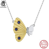 925 Silver Lapis Lazuli Butterfly Pendant Necklace Gemstone Jewelry