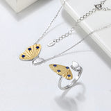 925 Silver Lapis Lazuli Butterfly Pendant Necklace Gemstone Jewelry