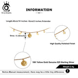 925 Silver Necklace Women 18k Choker Sun Moon Star Clavicle Chain Jewelry
