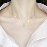 925 Silver Necklace Women 18k Choker Sun Moon Star Clavicle Chain Jewelry
