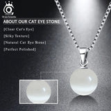 925 Silver Women's Cat's Eye Stone Pendant Necklace Jewelry