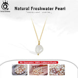 925 Silver Pearl Necklace w/ Baroque Pearl for Women GPN22