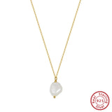 925 Silver Pearl Necklace w/ Baroque Pearl for Women GPN22