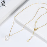 925 Silver Pearl Necklace with Baroque Pearl for Women GPN22