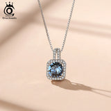 925 Silver Pendant Necklace Austrian Crystal Stone Women Silver Jewelry