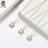925 Silver Pendant Necklace Rose Plated Women Neck Chain Jewelry