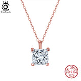 925 Silver Pendant Necklace Rose Plated Women Neck Chain Jewelry