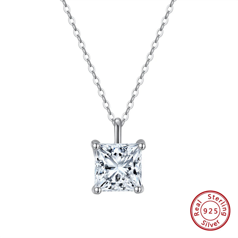 925 Silver Pendant Necklace Rose Plated Women Neck Chain Jewelry