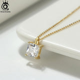 925 Silver Pendant Necklace Rose Plated Women Neck Chain Jewelry
