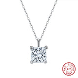 925 Silver Pendant Necklace Rose Plated Women Neck Chain Jewelry
