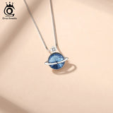 925 Sterling Silver Dark Crystal Stone Necklace for Women