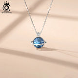 925 Sterling Silver Dark Crystal Stone Necklace for Women