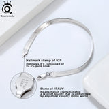 925 Silver Herringbone Chain Bracelet 3mm/4.5mm