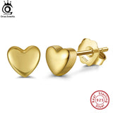 925 Silver Heart Earring 14K Plated Women Jewelry APE43