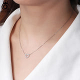 925 Silver Love Heart Pendant Necklace with Cubic Zirconia Birthday Gift