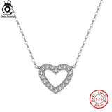 925 Silver Love Heart Pendant Necklace with Cubic Zirconia Birthday Gift