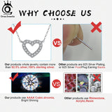 925 Silver Love Heart Pendant Necklace with Cubic Zirconia Birthday Gift