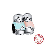 925 Silver Lover Charms Family Beads for Bracelets CB17